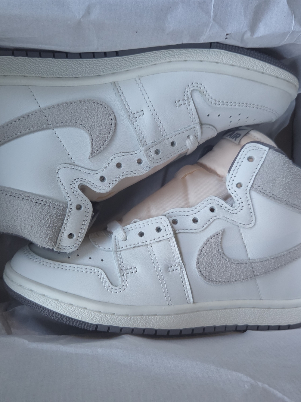 Nike White and Light Gray High-Top Sneakers